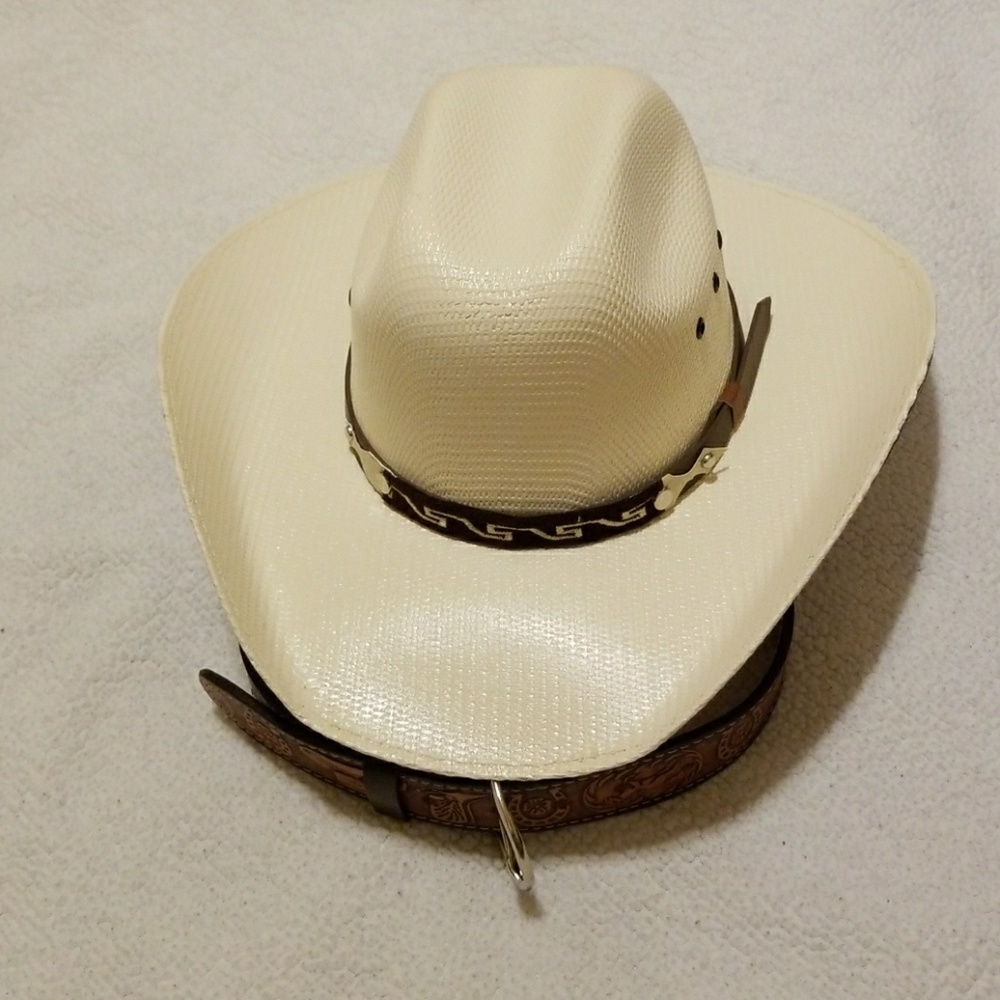 Cowboy hat and leather belt for 2T